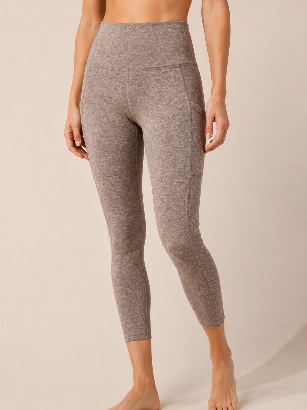 Aerie Chill Play Move Heathered Leggings Brown Small